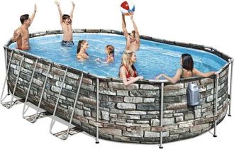 Bestway Piscina Elevada Desmontable Bestway 56719 Power Steel Oval Set 610x366x122 Cm