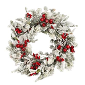 MiCa Decorations Corona decorativa belfort verde h11xb40xl40cm