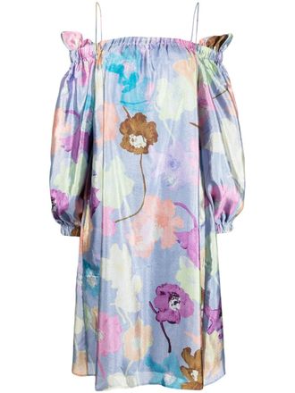 Stine Goya Abito Priscilia a fiori - Blu