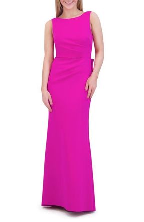 Eliza J Bow Back Sleeveless Gown in Pink at Nordstrom, Size 18