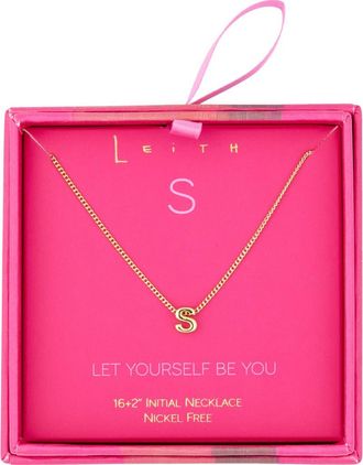 Leith Let Yourself Be You Bubble Initial Pendant Necklace in S- Gold at Nordstrom Rack