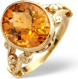 The Diamond Store Citrine 12 x 10mm 9K Yellow Gold Ring