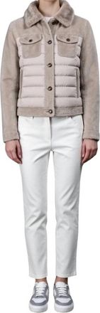 Moorer Two Chest Flap Pockets Jacket In Pearl