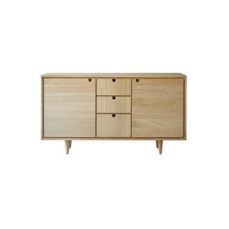 Tikamoon Mueble para lavabo de roble macizo de 145 cm