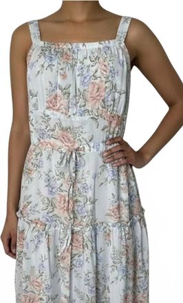 Walter Baker Tiered Maxi Dress In Light Blue Sky Rose