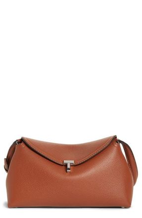 Toteme T-Lock Leather Clutch in Sienna at Nordstrom
