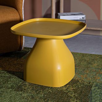 Dmora Mesa De Centro Matata, Apta Para Interior/exterior, Forma Cuadrada, Color Amarillo, 48x48x38h Cm Amarillo