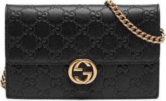 Gucci Pre-owned Gucci ssima Interlocking G Wallet on Chain Ladies EW2MELL2J86RA9Y3
