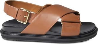 Marni crossover-strap sandals - Brown