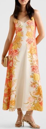 Ever New Livvy Sleeveless Linen Maxi Dress in Mercia Floral at Nordstrom, Size 10