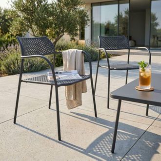 Milani Home AVIIM - poltrona da giardino impilabile in ferro