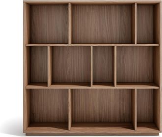 HERDASA Estanter&iacute;a Librer&iacute;a, Colecci&oacute;n Nack, Con 3 Niveles De Altura En Melamina Color Nogal Velmore