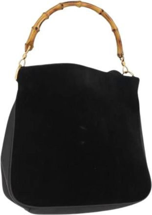 Gucci Pre-owned Handbags, female, Black, Size: ONE SIZE Pre-owned Suede Handbag