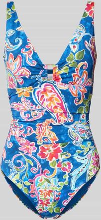 Lauren Ralph Lauren Badeanzug mit Allover-Muster in Dunkelblau, Gr&ouml;&szlig;e XL