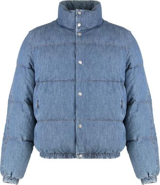 Dolce & Gabbana Cotton Denim Padded Jacket - Heren - Winterjassen - Blauw - M - Denim - Jassen
