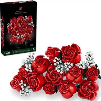 OEM Kit De Bloques Para Ramos De Rosas - Centro De Mesa Floral Artificial - Decoraci&oacute;n Navide&ntilde;a Y Festiva - 12 Rosas Rojas + 4 Gips&oacute;filas - Adultos 18 A&ntilde;o