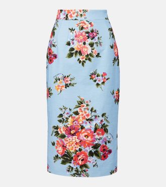 Dolce & Gabbana Floral cotton pencil skirt