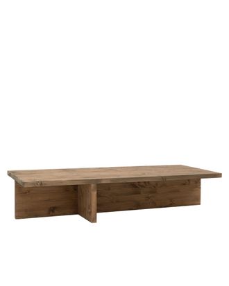 Deco Wood Mesa de centro de madera maciza en acabado envejecido 123,5x27cm