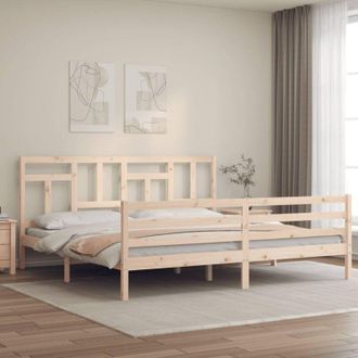 vidaXL Estructura De Cama Con Cabecero Madera Maciza 200x200 Cm Vidaxl