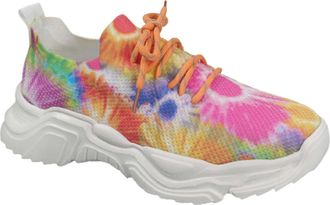 Generic Ladies Slip on Trainers Arch Support Sport Shoes Womens Sneakers Striped Mesh Comfortable Casual Shoes Womens Sneakers Walking Womens White (Orange, 6