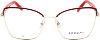 Ferragamo SF2223N Cat-Eye Metal Eyeglasses - Gold