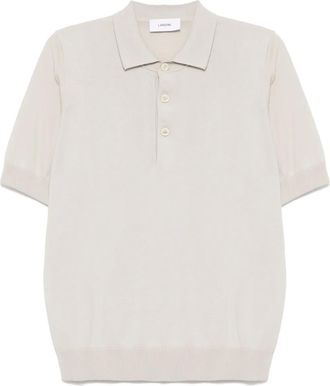Lardini Polo in cotone con ricamo logo - Grigio
