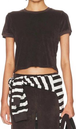 Suzie Kondi Carpi Cropped Tee In Terry Truffle