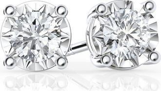 Grown Brilliance 1/2 Carat Lab Grown Diamond Stud Earrings in Sterling Silver