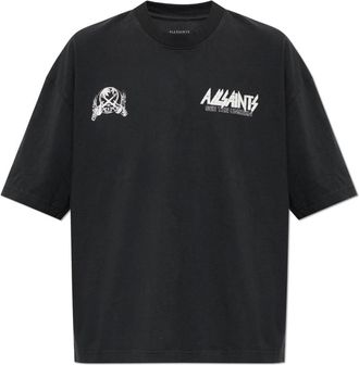 AllSaints Tops, Heren, Zwart, XL, Katoen, Chromium T-shirt met korte mouwen en grafische print
