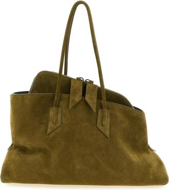 The Attico La Passeggiata Top Handle Bag - Dames - Tassen - Groen - Maat: ONE Size Su&egrave;de