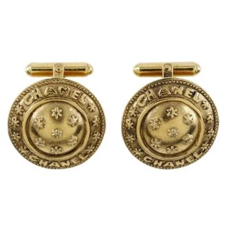 Chanel Pre-owned Vintage Logo Ronde Manchetknopen - Heren - Vintage Accessoires - Geel - ONE Size - Vintage