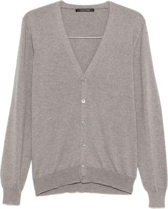 Tagliatore Kieran Cardigan - Heren - Vesten - Beige - 3XL - Wol - Truien & Vesten