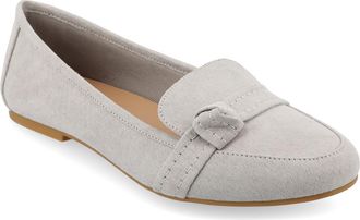 Journee Collection Marci Knotted Strap Loafer - Wide Width Available in Grey at Nordstrom Rack, Size 6.5