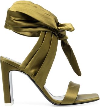The Attico ankle-tie sandals - women - Leather/Leather/Satin - 35 - Green