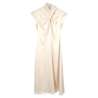 Beaufille Draped Midi Dress in Cream Acetate