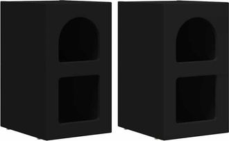 vidaXL Bedside Table 2 pcs Black 29.5 x 35 x 50 cm Engineered Wood vidaXL