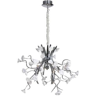 Netlighting Rosaluci Pendant Ceiling Light Chrome White in Silver