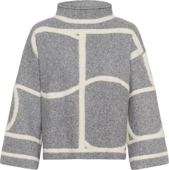 Soaked In Luxury SLSorea Mono Pullover - Dames - Ronde hals truien - Grijs - M - Wol - Truien & Vesten