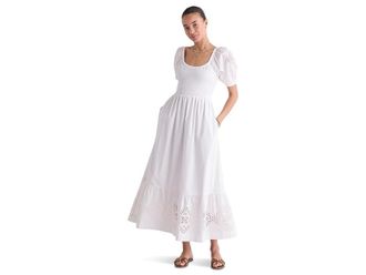 Vineyard Vines Ellen Eyelet Lace Dress Womens Dress White Cap : MD, Cotton/Spandex