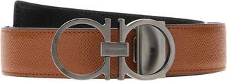 Ferragamo Brown Textured Reversible Belt
