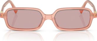 Miu Miu 51mm Rectangular Sunglasses in Opal Pink /Pink at Nordstrom