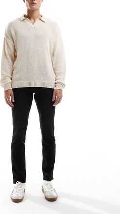 Only & Sons weft regular fit jeans in black