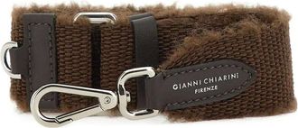 Gianni Chiarini shearling-trimmed shoulder bag strap - women - Mohair - One Size - Brown