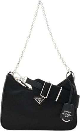 Prada Pre-owned Vintage Nylon Shoulder Bag - Dames - Vintage Schoudertas - Zwart - ONE Size - Nylon - Vintage