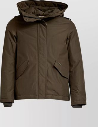 Woolrich hooded parka with drawstring waist and pockets