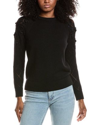 Anne Klein Pointelle Wool-Blend Sweater