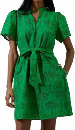 Sugarlips Ema Shift Mini Dress In Palms Eyelet