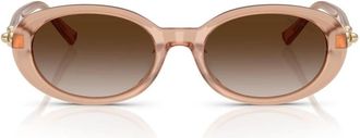 Tiffany & Co. Ovalen Zonnebril - Dames - Zonnebrillen - Roze - 54 MM - Accessoires