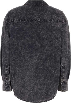 Alexander Wang Womens Black Cotton Oversize Shirt Acidcharcoalbrindle Exterior: Camicie