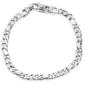 Pompeii3 Mens Figaro Link 14k Gold (19gram) or Platinum (30gram) 5.5mm Bracelet 8
